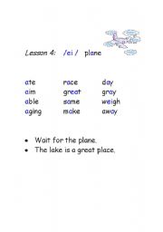 English worksheet: Phonetics- diphthong /ei/