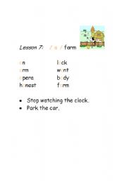 English Worksheet: Phonetics-vowel /a/