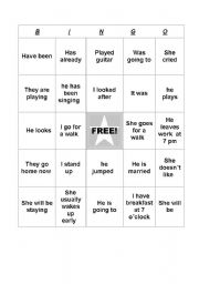 English Worksheet: BINGO