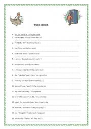 English worksheet: Word order