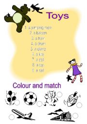 English Worksheet: Toys