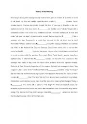 English worksheet: The History of Hot Dogy (cloze test) - American Culture