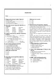 English Worksheet: comparative and superlative adjectives 