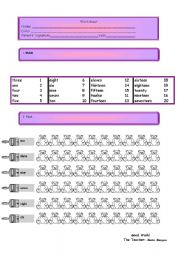 English Worksheet: Numbers