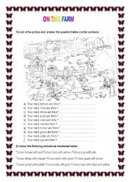 English Worksheet: on the farm