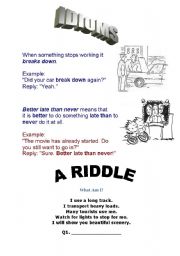 English worksheet: Idioms