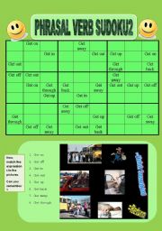 English Worksheet: PHRASAL VERBS WITH GET SUDOKU2