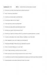 English Worksheet: Speaking FCE part 1