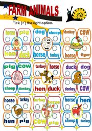 English Worksheet: FARM ANIMALS