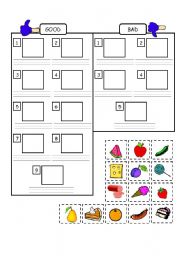 Very Hungry Caterpillar - Food categories - Good or Bad