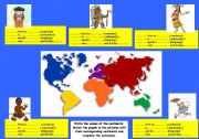 English Worksheet: PEOPLE FROM THE DIFFERENT CONTINENTS