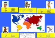 English Worksheet: PEOPLE FROM THE DIFFERENT CONTINENTS