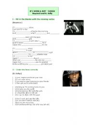 English Worksheet: If I were a boy - Remix