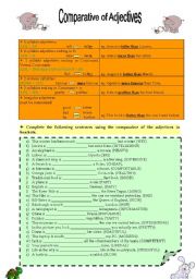 English Worksheet: COMPARATIVE OF ADJECTIVES