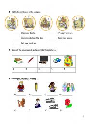 English Worksheet: Test about UK, greetings, classroom objects...part II