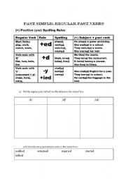 English Worksheet: Past Simple Regular and Irregular Verbs (Positive) 