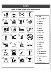 English Worksheet: SIGNS VOCABULARY