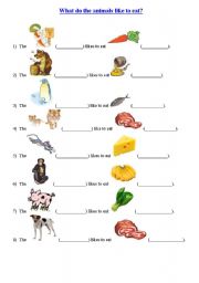English Worksheet: What do we like to eat?