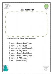 English Worksheet: monster