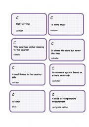English Worksheet: Alphabet game -Letter C