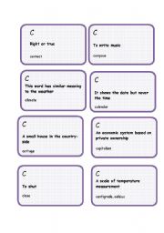 Alphabet game -Letter C