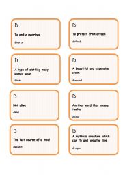 English Worksheet: Alphabet game -Letter D