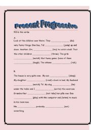 English Worksheet: present progressive