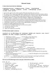 English Worksheet: cinema