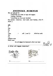 English worksheet: future simple