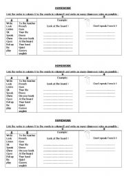 English Worksheet: Classsroom rules Homework 
