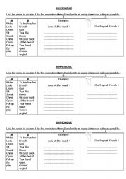 English Worksheet: Classsroom rules Homework 
