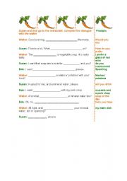 English Worksheet: The Happy Carrot: Complete the dialogue