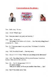 English worksheet: Can you come to my party ?