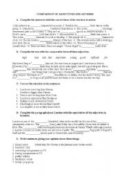 English Worksheet: comparison of adjectives and adverbs