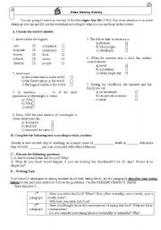 English Worksheet: Super Size Me - Video Viewing Activities