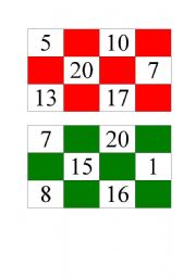 English worksheet: Bingo cards
