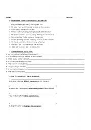 English worksheet: Present Continuos