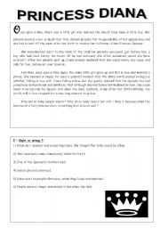 English Worksheet: Princess Diana