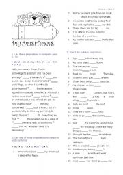 English Worksheet: Prepositions