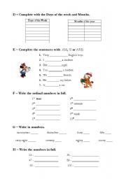 English Worksheet: test  5th grade (2of3)