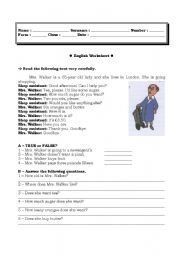 English Worksheet: Shopping