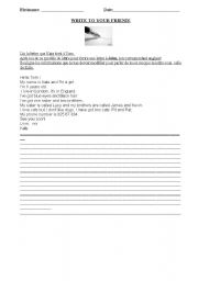 English worksheet: a letter