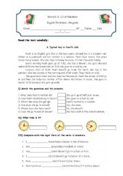 English Worksheet: Revision worksheet (Daily Routine) (1/2)