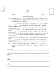 English Worksheet: Adjectives