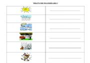 English worksheet: the weather lesson