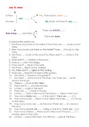 English Worksheet: any & some