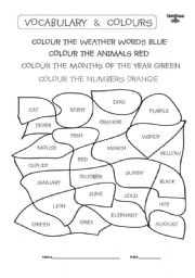 English Worksheet: COLOR