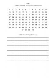 English worksheet: Listen and Circle - numbers