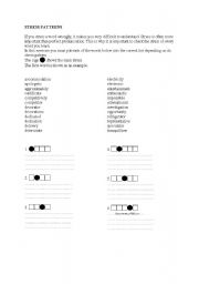 English Worksheet: Stress patterns