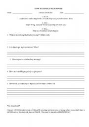 English Worksheet: How to Deal with Anger